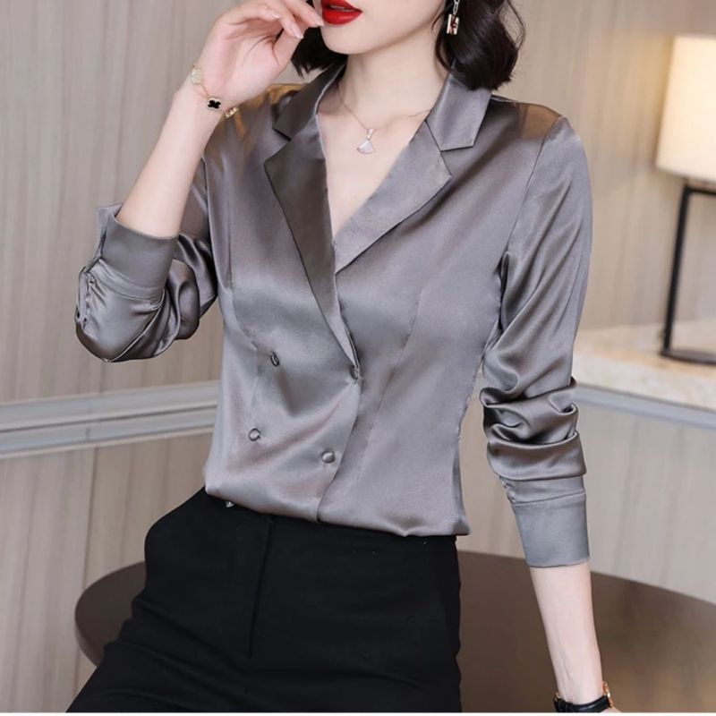 •ECLAIRE• 003 BLOUSE SATIN KOREA WANITA LYNDA