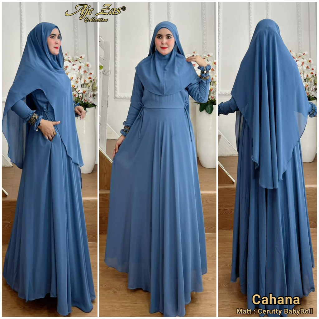 AJE ZAS - Gamis Polos Bahan Cerutty Kode-CAHANA