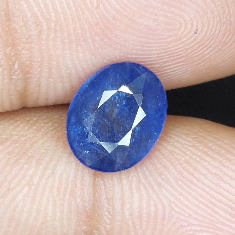 Natural Blue Sapphire Corundum Batu Safir Biru Asli Cutting Memo Lab