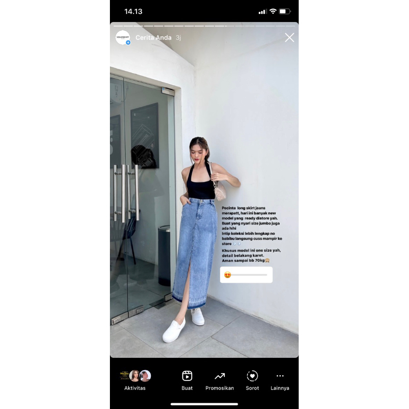 tanktop halter & rok jeans satu set (wida dm)