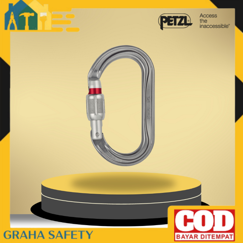 PETZL OK SCREW  LOCK CARABINER - CARABINER PETZL ORIGINAL
