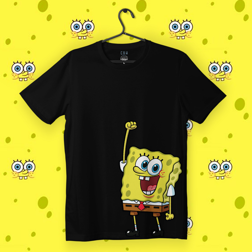 KAOS KARTUN SPONGEBOB | KAOS DISTRO PRIA WANITA ORI BY C&H | CHSPB 022