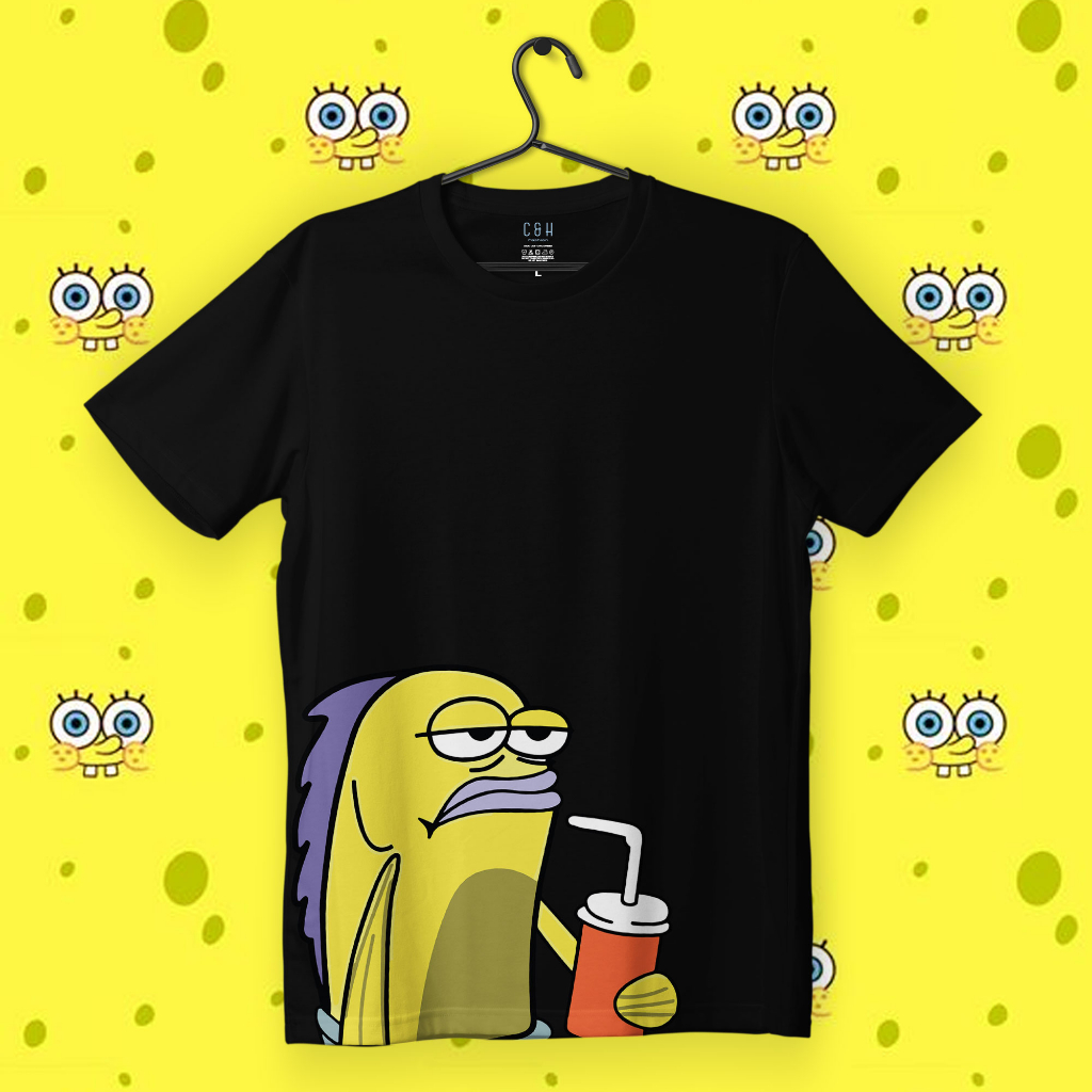 KAOS KARTUN SPONGEBOB | KAOS DISTRO PRIA WANITA ORI BY C&H | CHSPB 024