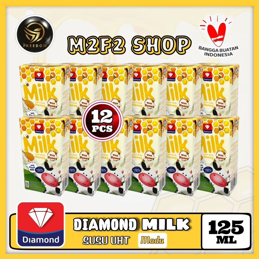 

DIAMOND Milk Susu Kotak UHT Honey | Rasa Madu - 125 ml (Kemasan 12 Pcs)