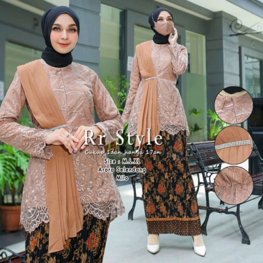 SET KEBAYA AURORA SELENDANG / SET AURORA SELENDANG CERUTY / SET KEBAYA MODERN / SET KEBAYA WISUDA