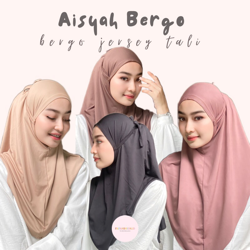 HIJAB INSTAN BERGO TALI SIZE M JERSEY PREMIUM/JILBAB INSTAN JERSEY TALI BELAKANG/ KERUDUNG BERGO INS