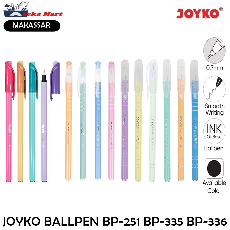 

[PCS] JOYKO BALLPEN BP-251 FRODO BP-335 COZIE BP-336 MY PASTEL PEN MURAH
