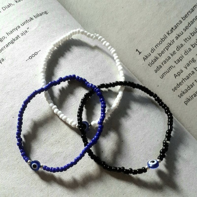 (minbel 10k) Beads eye evil Bracelet || Gelang manik mata setan || Gelang manik lucu