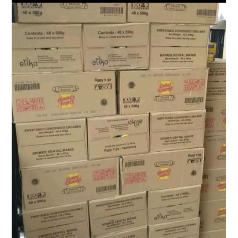 

Dairy Champ 480gr 1 KARTON isi 48 Kaleng Susu Krimer Kental manis
