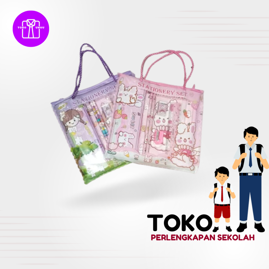 

Stationery Set Alat Tulis Lengkap pensil+penggaris+rautan+penghapus+drawing book