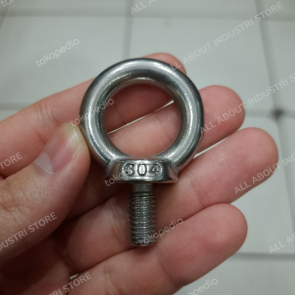 EYE BOLT M8 STAINLESS STEEL EYE BOLT 8MM SS304 Berkualitas