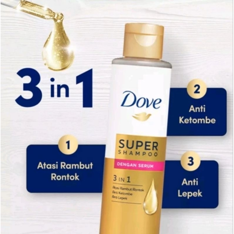 Dove 3 in1 super shampoo serum 125 ml