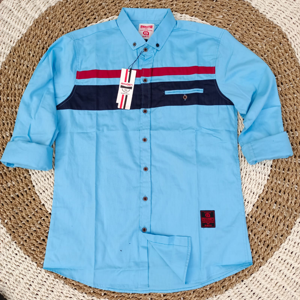 KEMEJA MOTIF PRIA kemeja motif pria lengan panjang