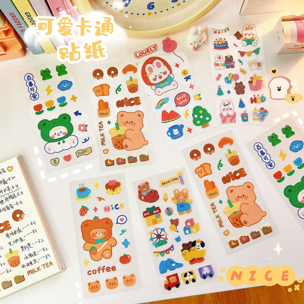 

Baru diskon 50% Stiker Momo x BTS 1pcs -6pcs Stiker Motif Korea &Japan Lucu Anti Air Stiker Waterproof