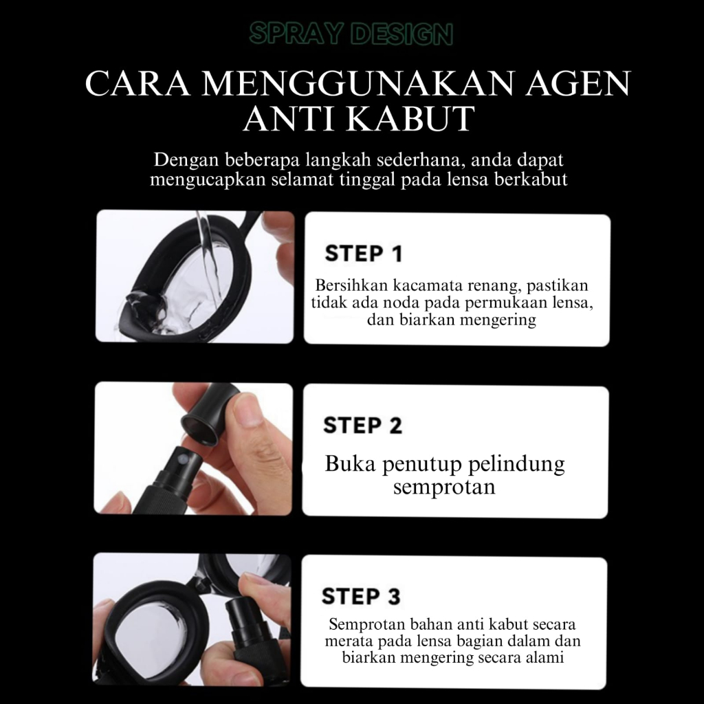 SPRAY ANTI KABUT / SPRAY PEMBERSIH LENSA/ KACAMATA