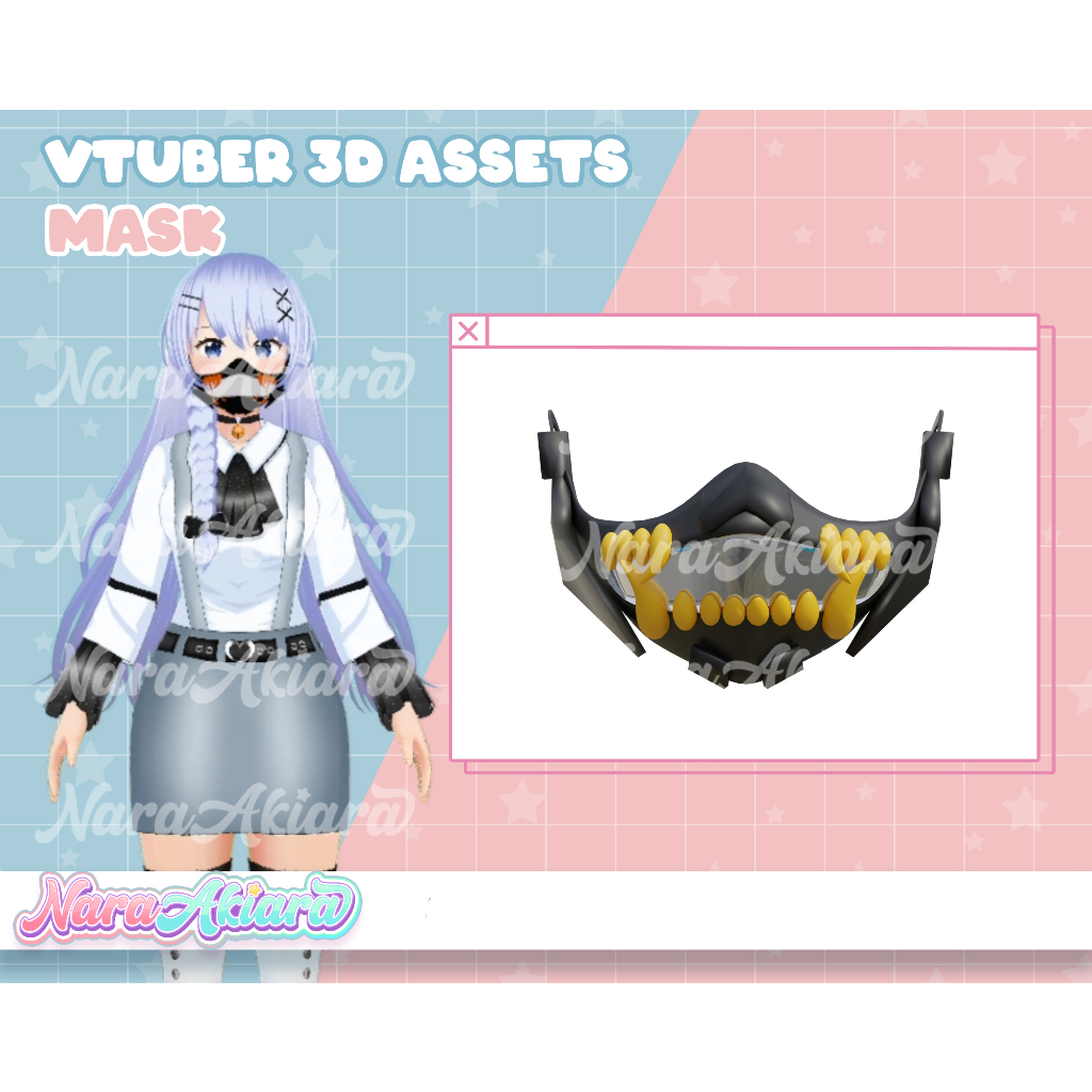 Topeng Virtual Berkualitas Tinggi untuk Karakter 3D Vroid Anda, Karakter 3D Topeng, Topeng 3D Real, 