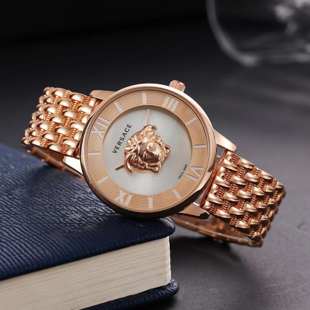 COD Jam Tangan Wanita Versace Medusa Tali Rantai Body Bulat Box Exclusive