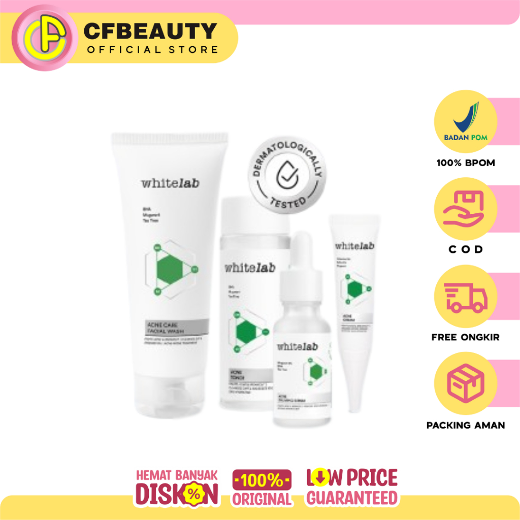 WHITELAB ACNE TREATMENT, Acne Cream Whitelab, Whitelab Acne Calming Serum, Acne Soap Whitelab