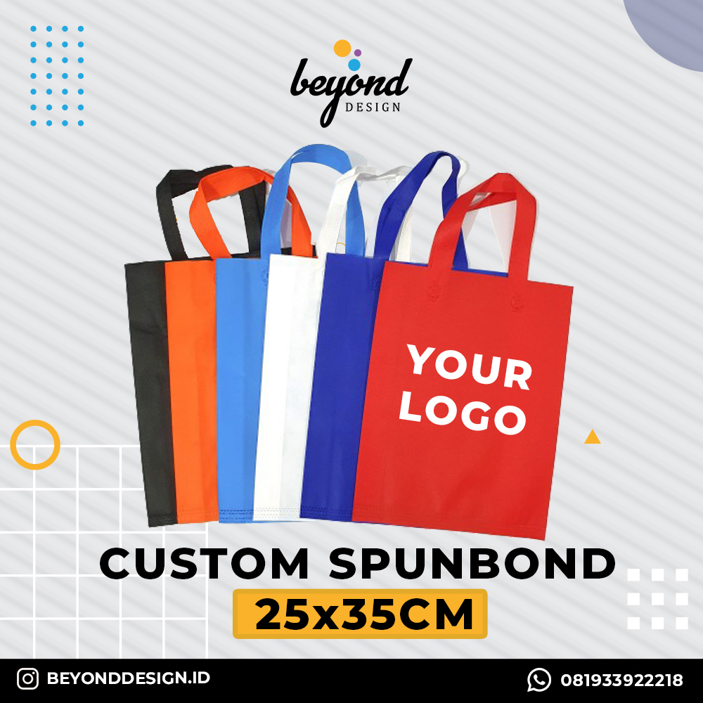 Tas Spunbond Custom Sablon 25x35cm Souvenir Goodie Bag
