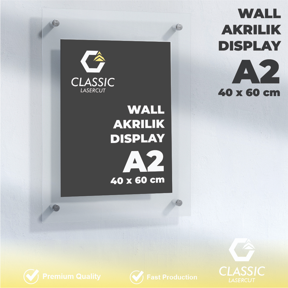 

Wall Akrilik Display A2 / Poster Display Akrilik / Pen Akrilik / Pamflet Akrilik A2 / Wall Akrilik Display 43 x 63