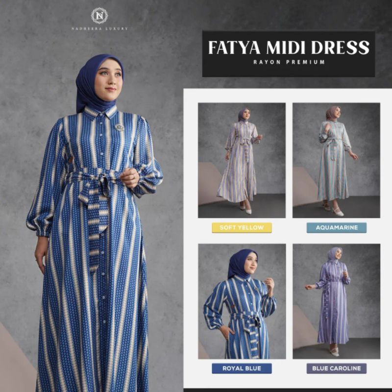 MD201| FUNNY MIDI DRESS by Nadheera Luxury [ NEW - Nadheera Midi Dress ] Gamis Midi Nadheera Luxury