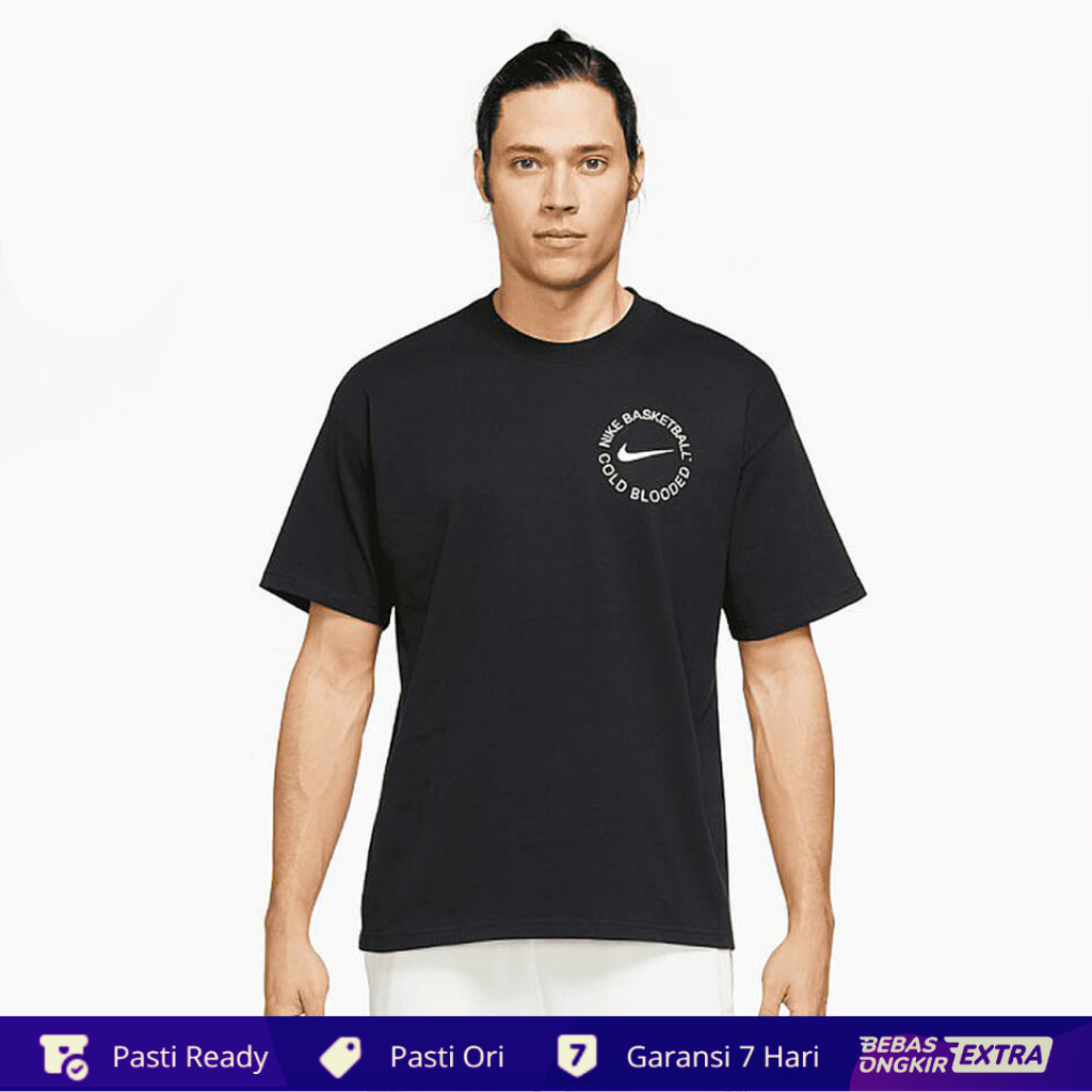 Kaos Nike Original Pria Basket Swoosh Graphic Tee - Hitam