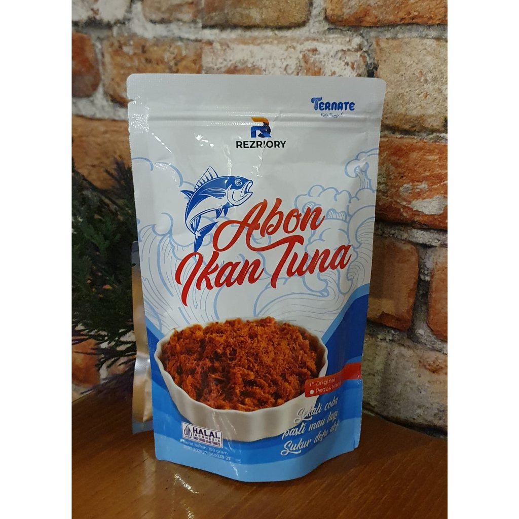 

Abon ikan tuna siap saji , dengan pilihan daging tuna segar , khas maluku utara rasa original 150gr