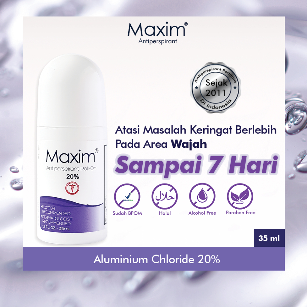 Maxim Antiperspirant Roll On 20% Volume 35ml + 1 Sachet Wipe 15%