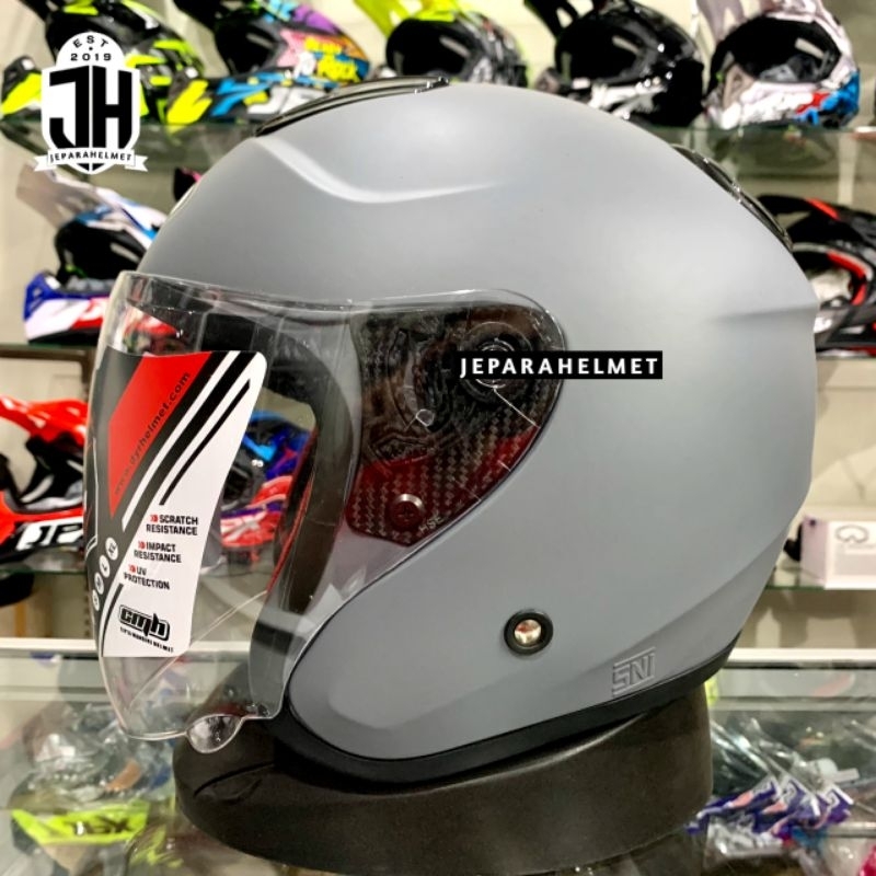 Helm Kyoto Merk DYR OSAKA Solid Gorila Grey Doff Original | Helm Halfface DYR OSAKA Model Kyoto Prem