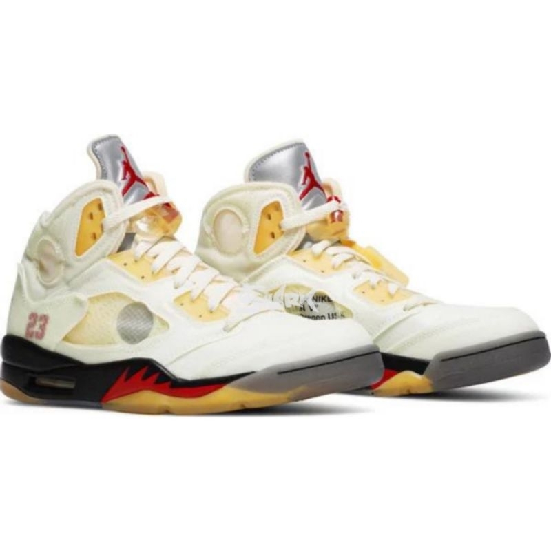 Off White x Air Jordan 5 Retro "Sail" 100% Authentic