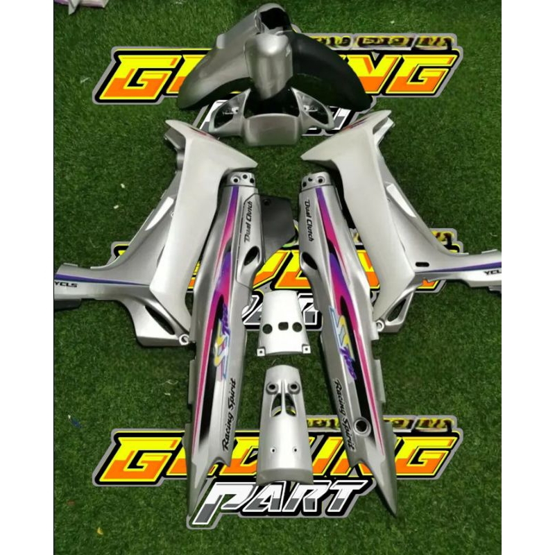 body set fizr f1zr custom silver putih ss two spakbor 125zr sudah tanam clear bodi full set halus fi