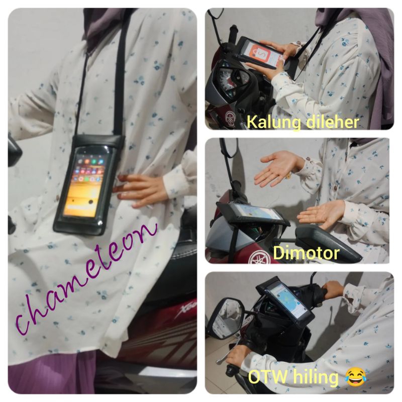 Tas Hp Gantung dileher HANGING WALLET dan juga bisa untuk HOLDER HP dimotor bahan kulit sintetis ant