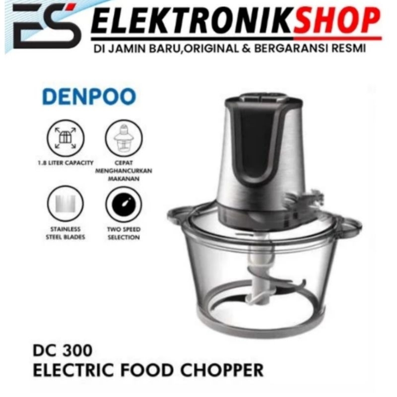 ES - DENPOO MINI CHOPPER DC 300 - ALAT PENGGILING DAGING KACANG SAYURAN - CHOPPER BLENDER SERBAGUNA 