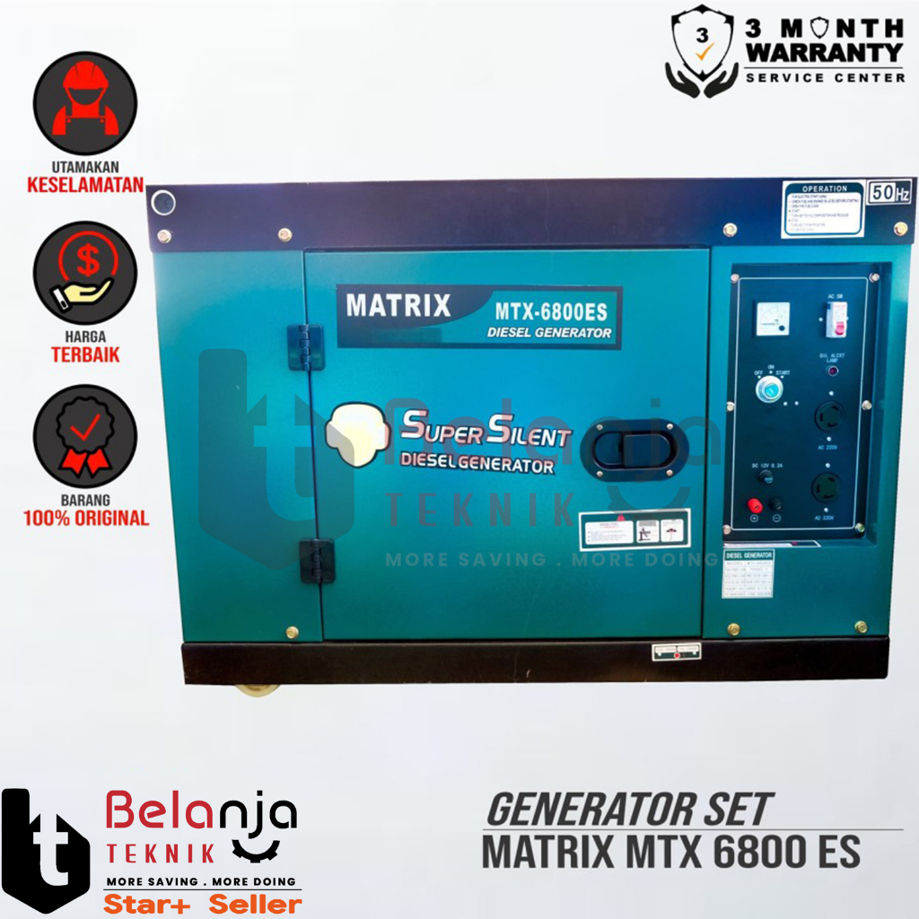 Genset Diesel Super Silent Matrix MTX 6800 ES 5000 Watt Generator MTX6800ES