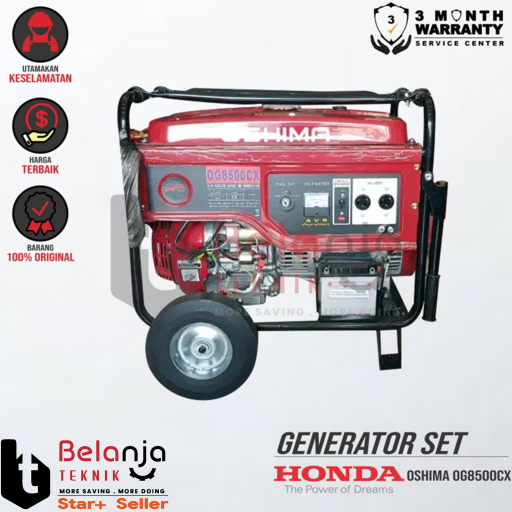 HONDA OSHIMA OG8500CX Genset 6000 WATT Generator Set 13 HP GX 390 4 Tak Bensin OG 8500 CX
