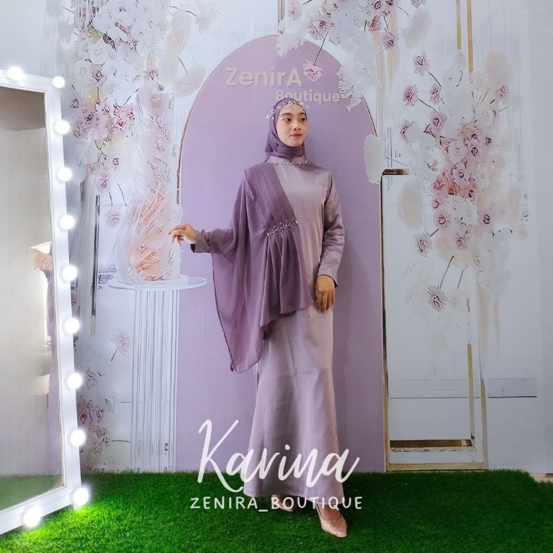 Dress Kondangan Karina Baju Pesta Wanita Muslim Mewah Elegan Kekinian Jumbo