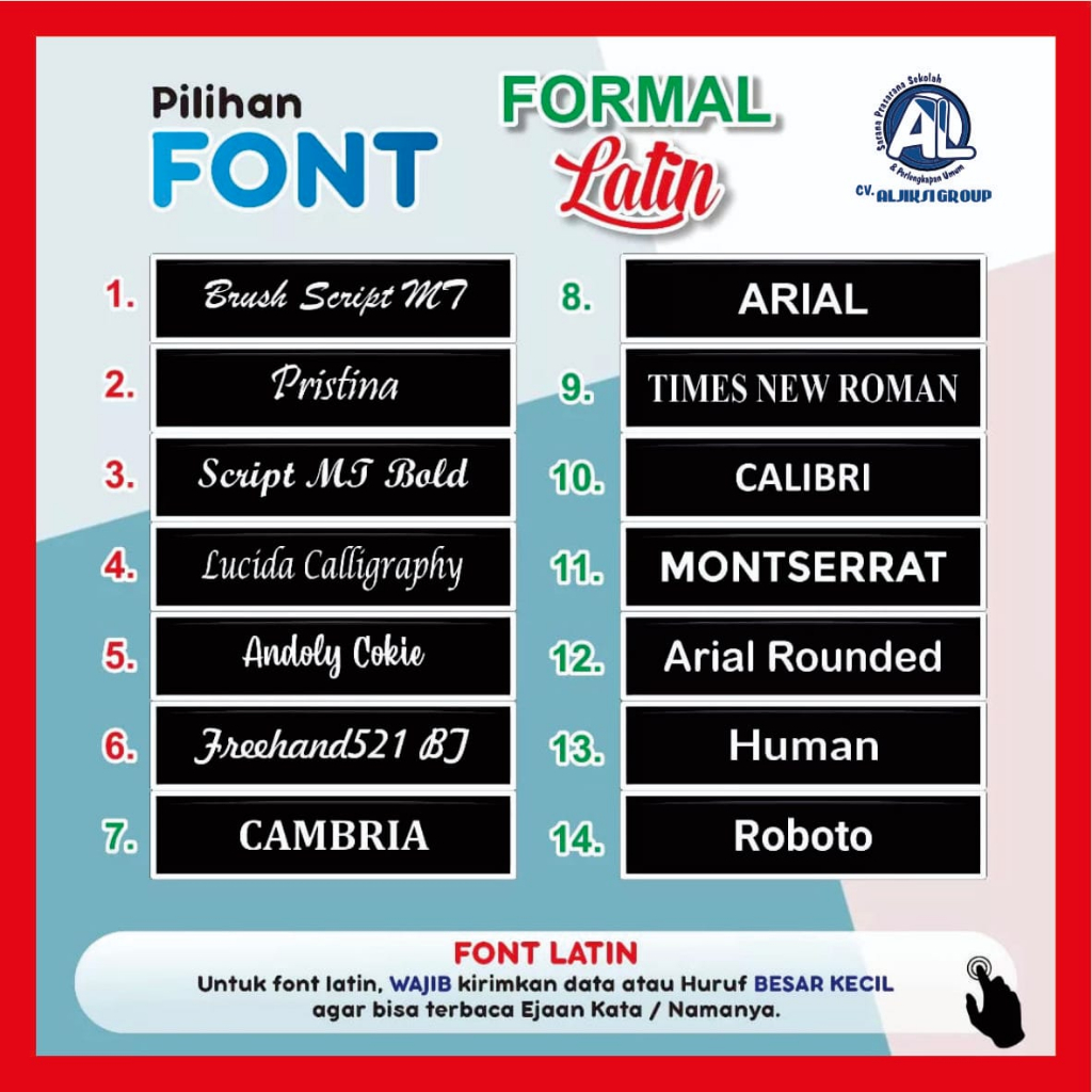 

Papan Nama Dada / Name Tag Custom
