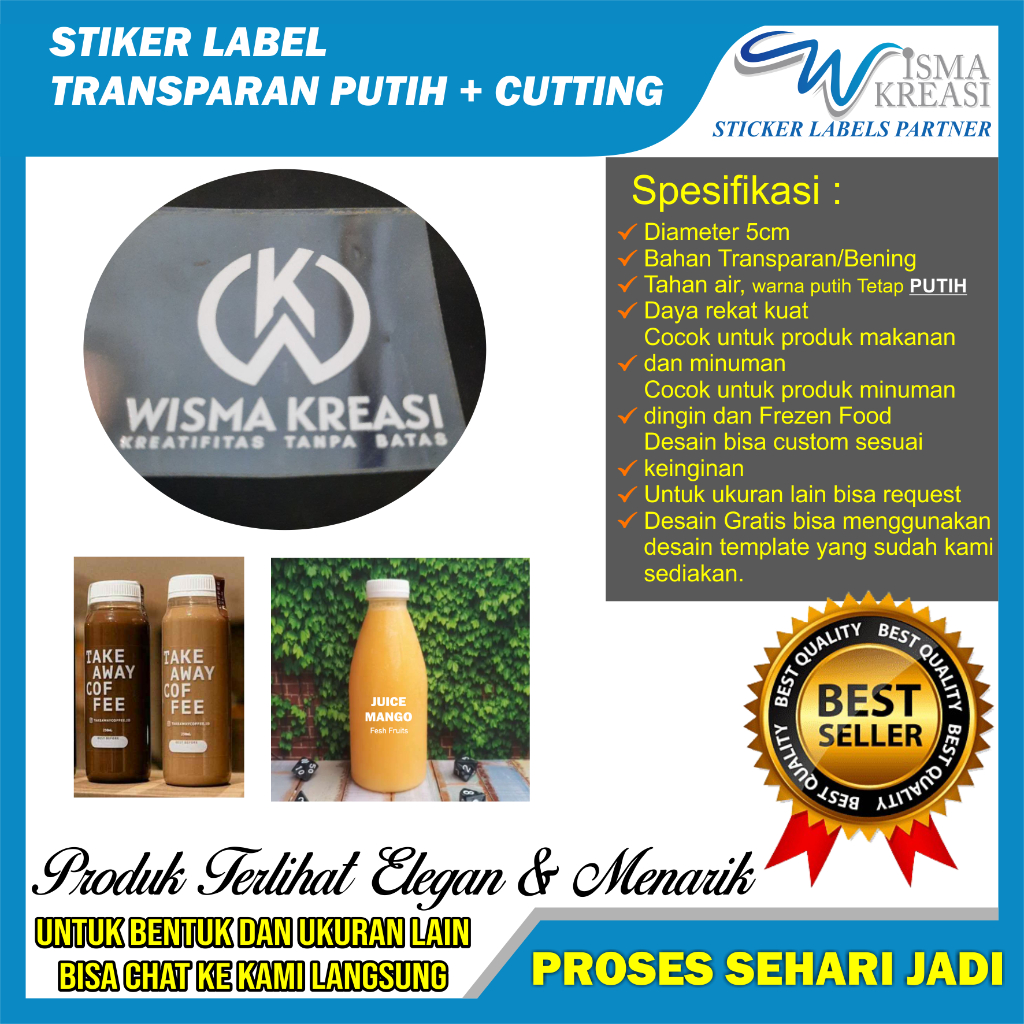 

Cetak Stiker Transparan Tinta Putih A3 + Kiss Cutting