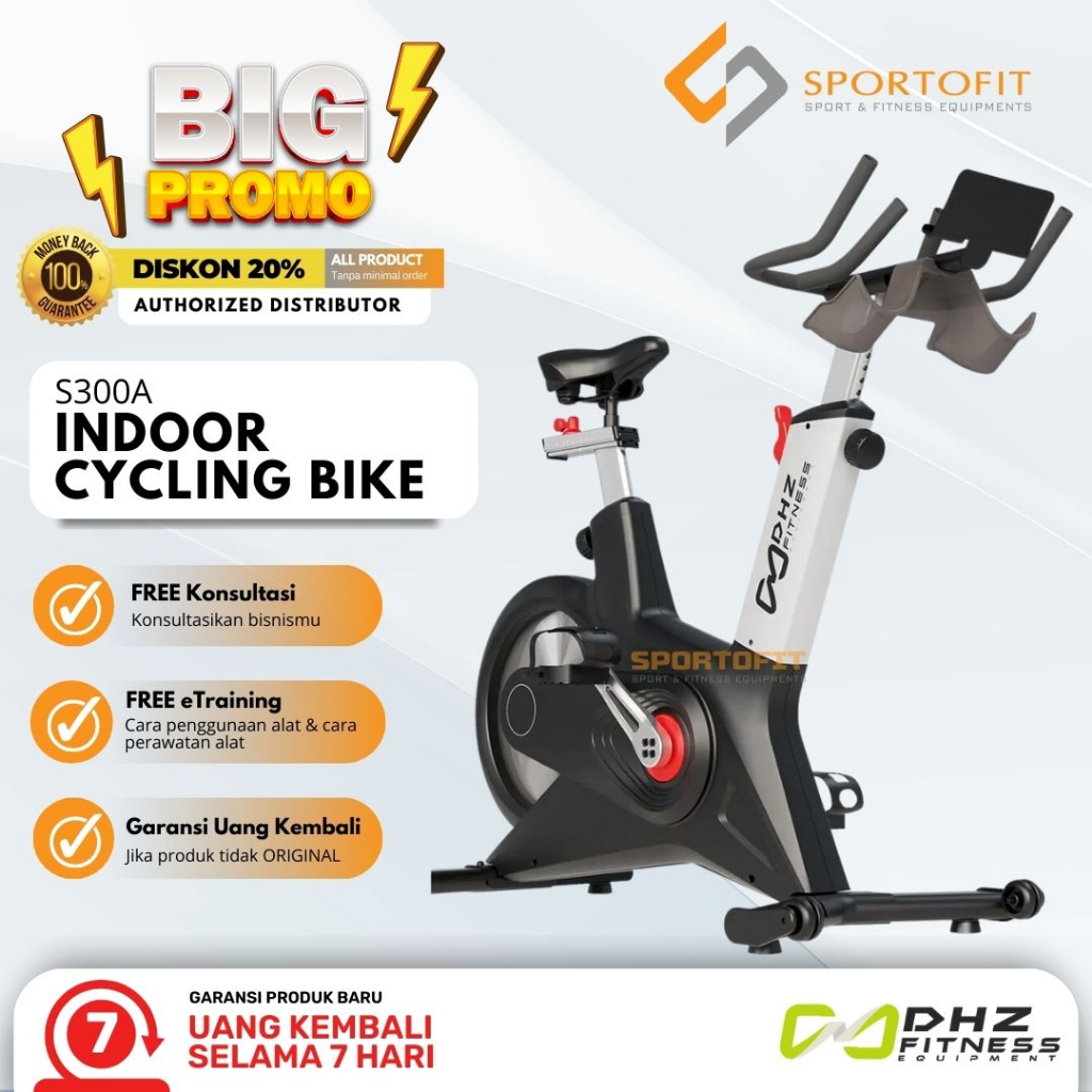 DHZ Indoor Cycling Bike S300A / Sepeda Statis Sepeda Indoor / Spinning Bike