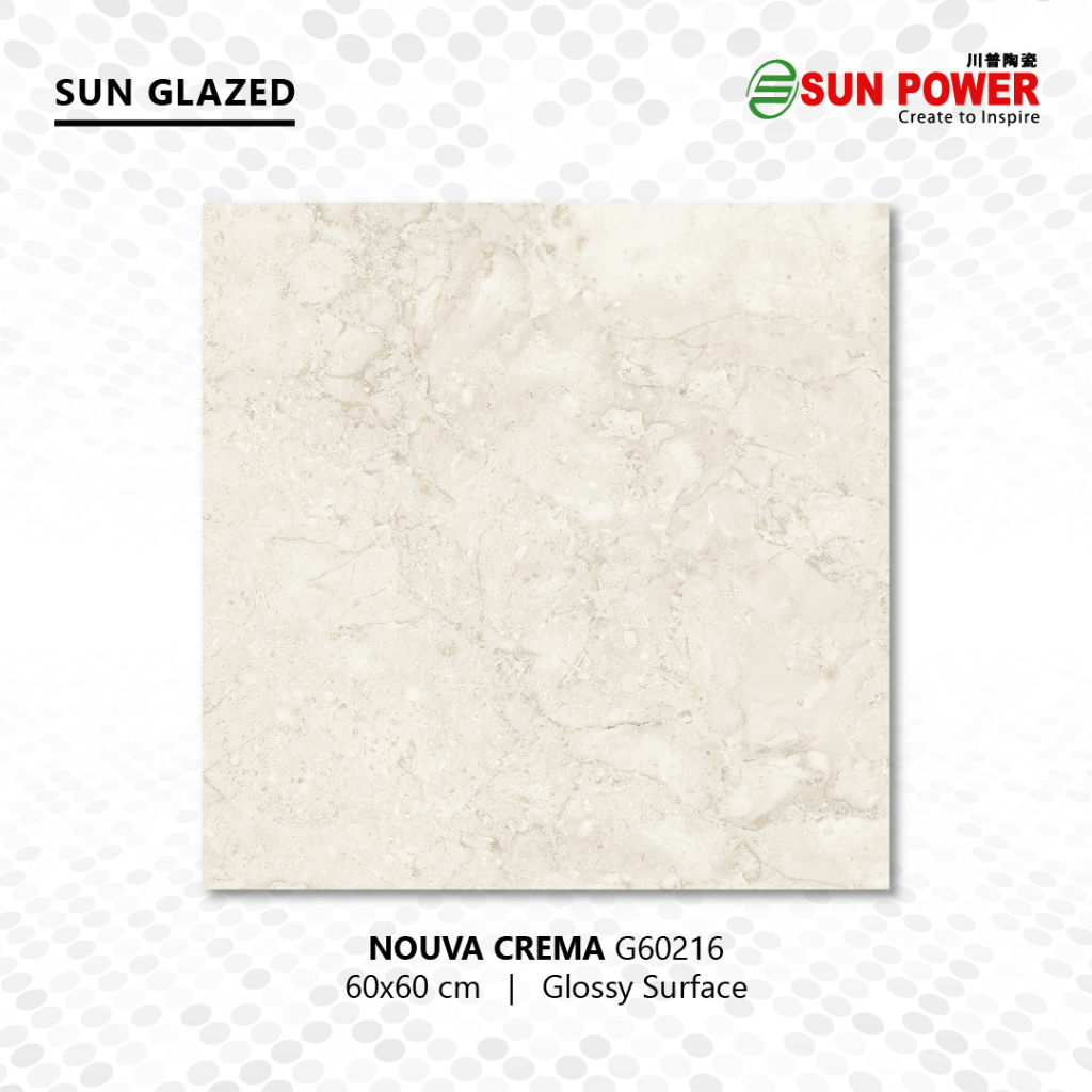 Keramik Lantai Body Putih Glossy - Nouva Series 60x60 | Sun Power