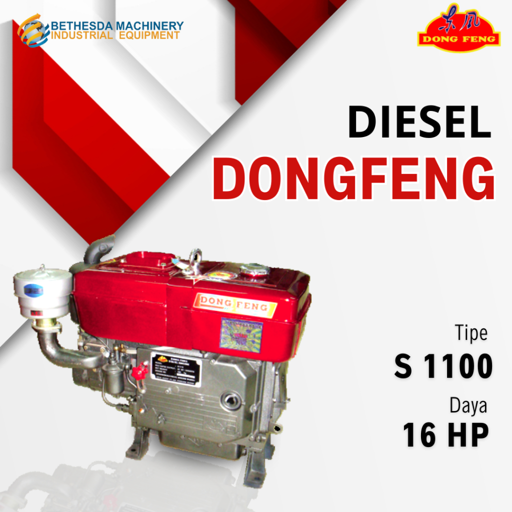 Diesel Penggerak Dongfeng 16 HP Solar Mesin 16 PK S 1100