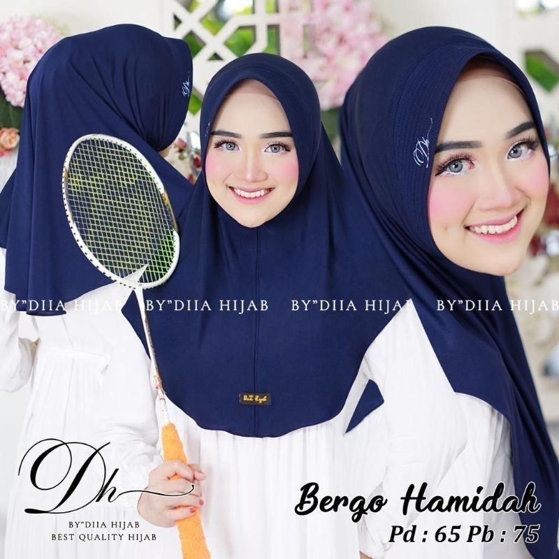 (DIIA HIJAB) Bergo Hamidah ORY by Diia Hijab / Hijab Sport L Merk Diia Hijab / Hijab Sport Nutup dad