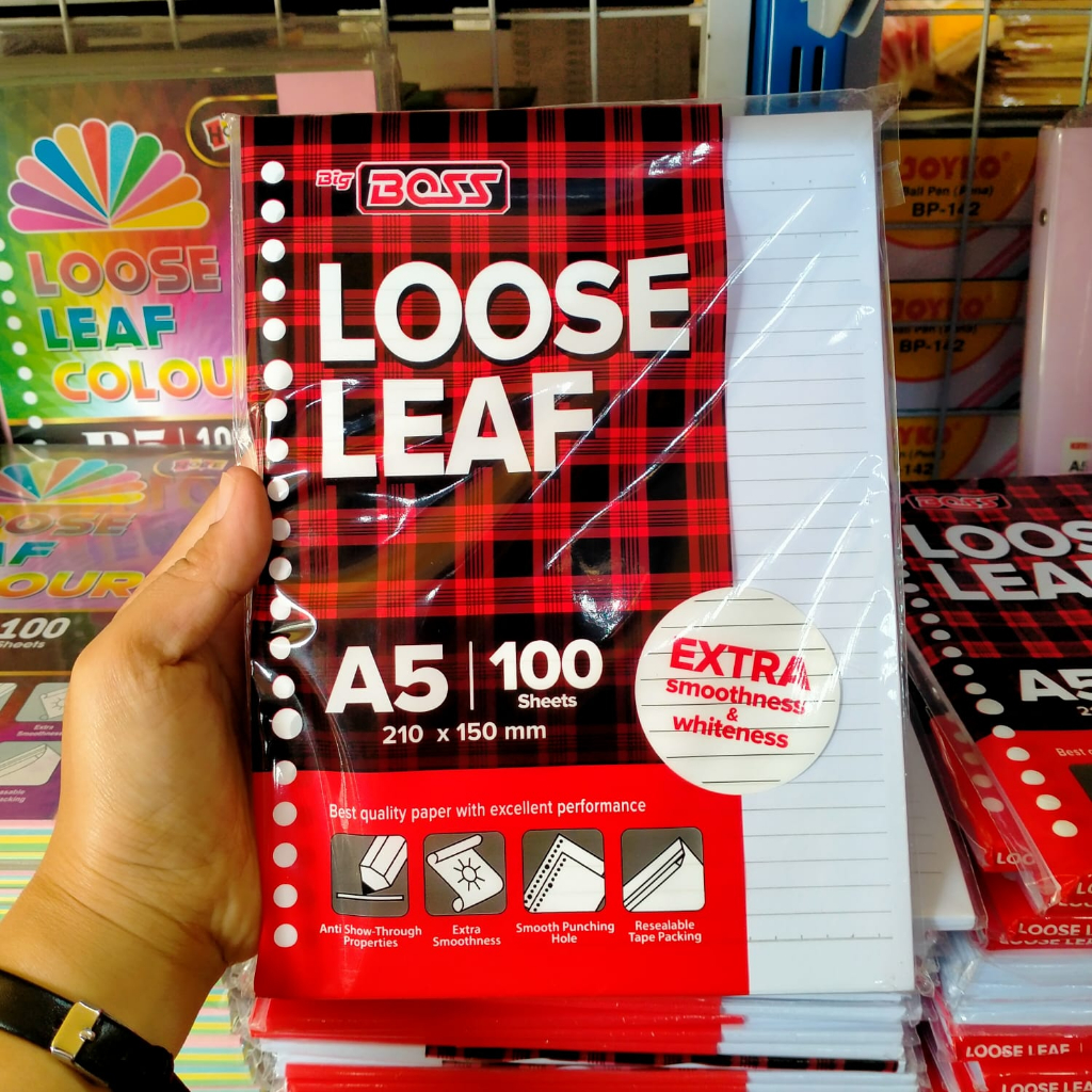 

Kertas Binder A5 100 Big Boss Loose Leaf (1 Pak isi 100 Lbr)