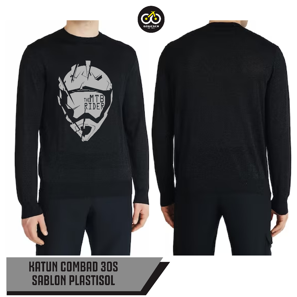 Kaos MTB Rider/ Kaos MTB/ Kaos Downhill/ Kaos Sepeda/ Kaos Gowes/ Kaos Goweser/ DS MTM Pj Hitam