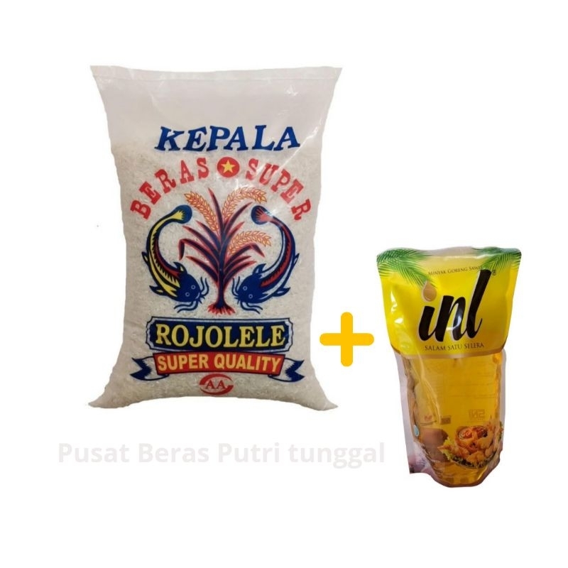 

paket sembako beras rojolele 5kg + minyak goreng INL / fetta 900ml