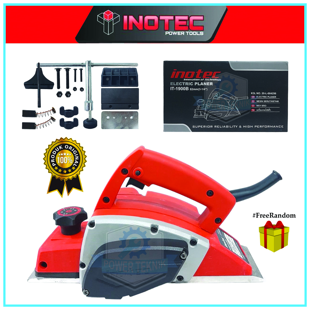 Mesin Serut Kayu Ketam Pasah Sugu Planner INOTEC IT190 IT1900B Electric Planer Wood Machine IT 1900 