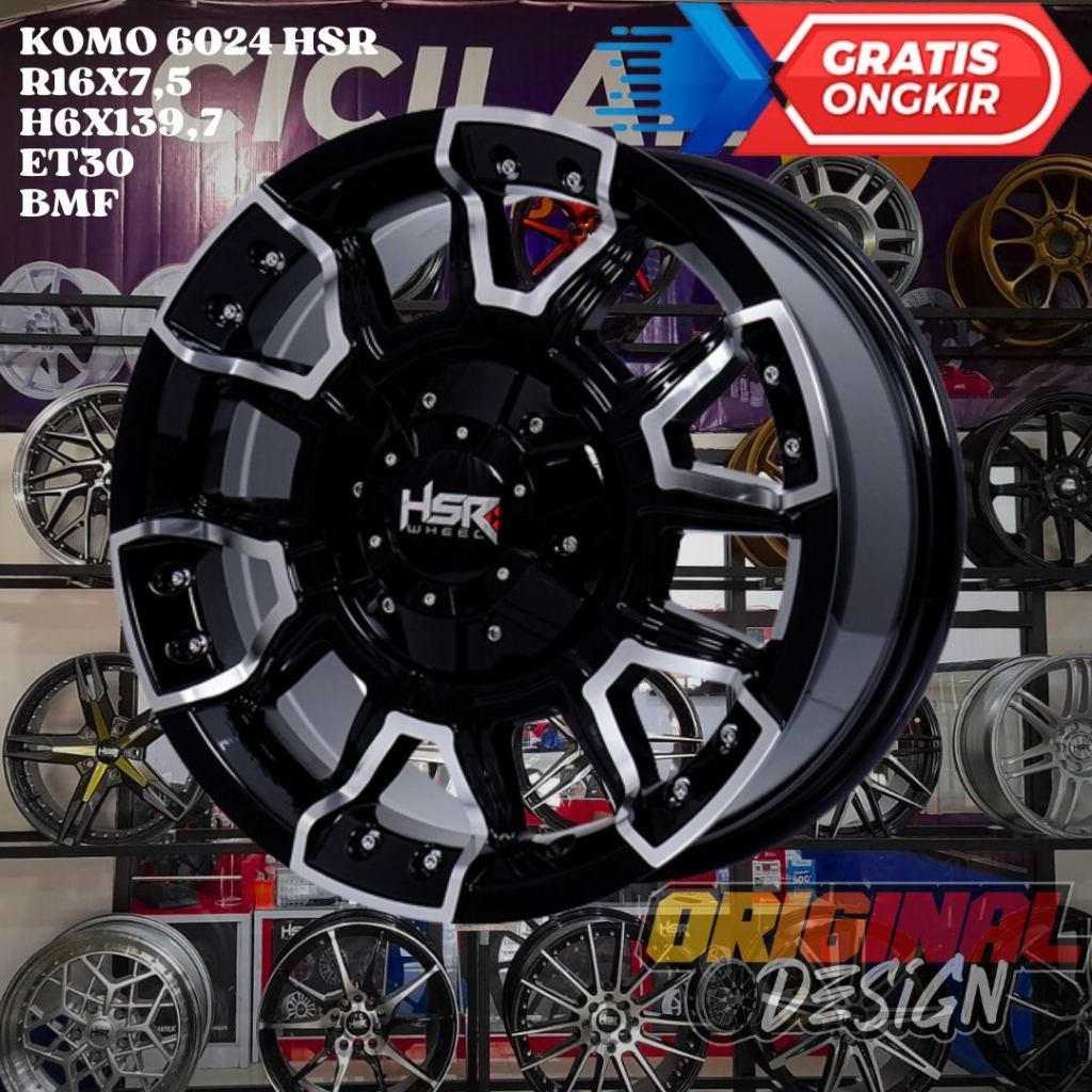 Velg Mobil Ring 16 HSR KOMO R16 Untuk DMAX , HIACE , HILUX DC , TRITON