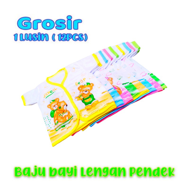 12 PCS ( 1 LUSIN ) BAJU BAYI LENGAN PENDEK LUSINAN