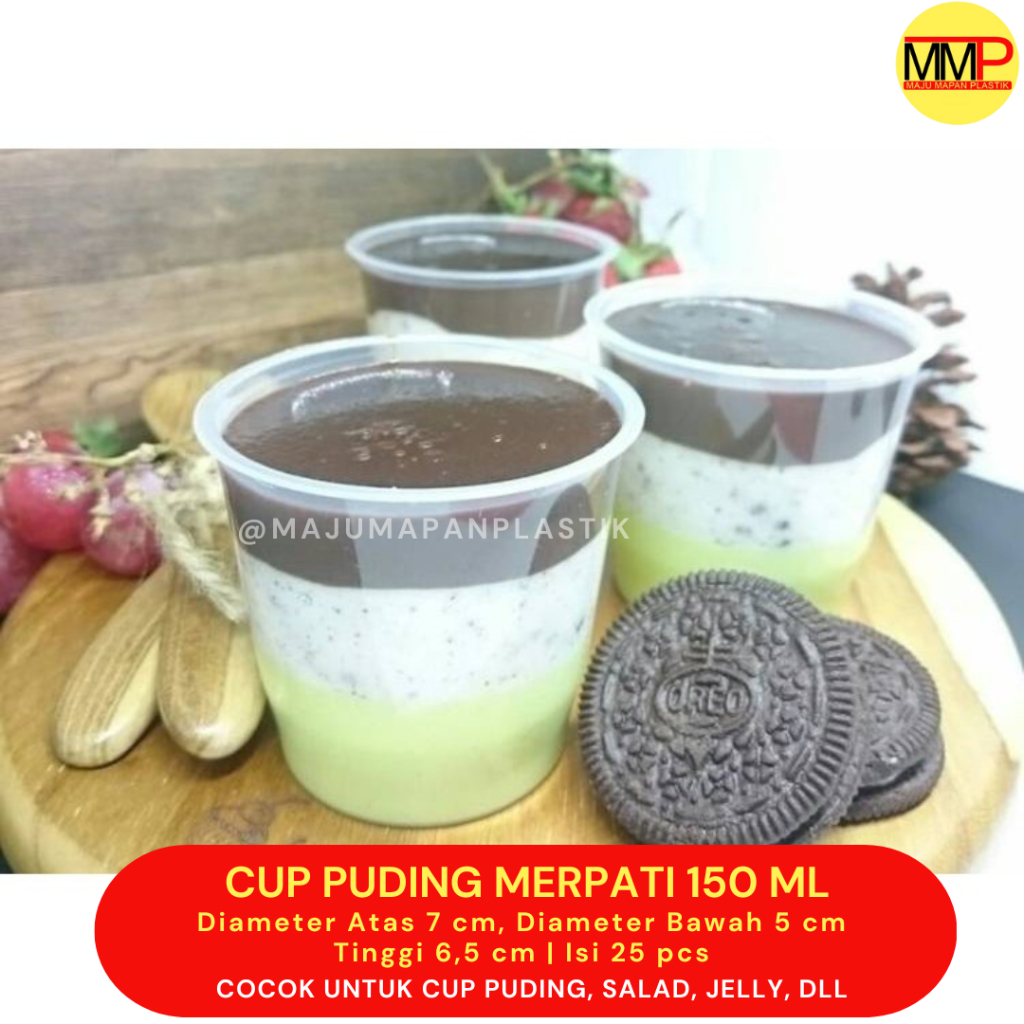 [25pcs] Cup Puding Merpati 150ml / Gelas pudding 150 ml / Cup Dessert Murah