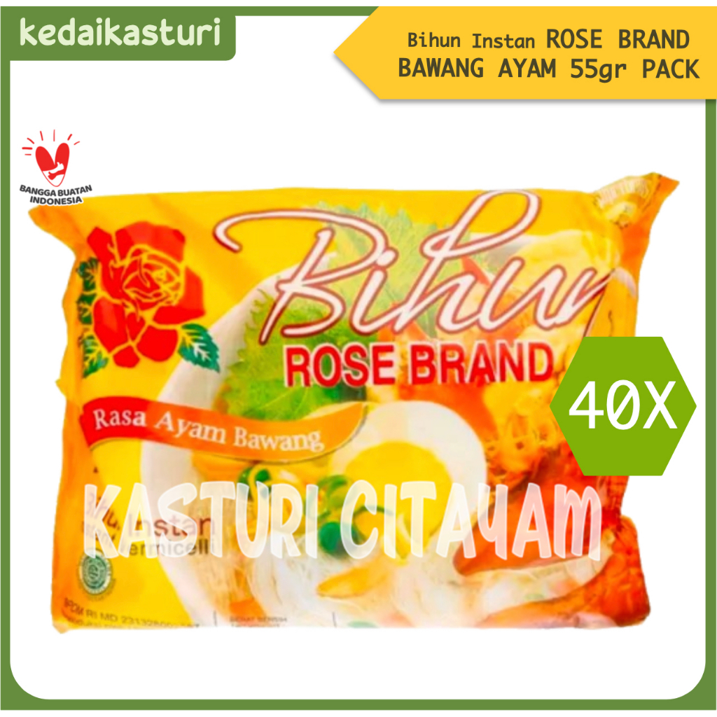 Bihun Instan Kuah Rose Brand 55g Ayam Bawang [1 Karton x 40 Pack]